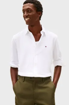 Мужская белая рубашка KNIT PIQUE FEATHERWEIGHT Белый XXL Tommy Hilfiger MW0MW41690