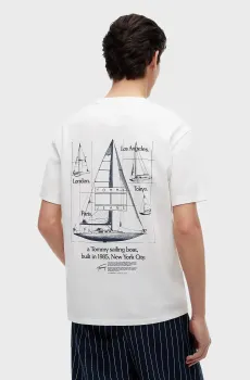 Мужская белая футболка SAILBOAT Белый L Tommy Jeans DM0DM23184