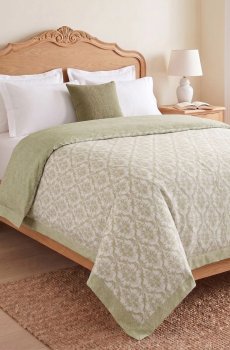The White Moss Malmal Sea Green Imperial Buta Cotton Double Bed Dohar