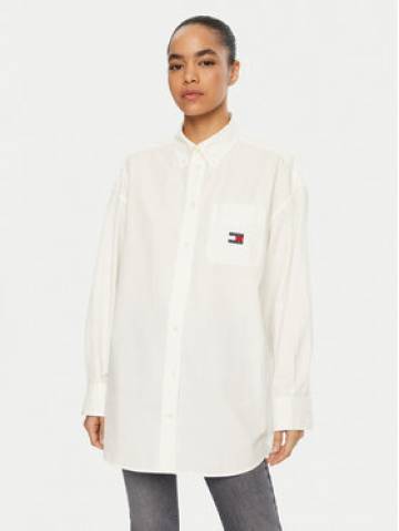 Tommy Jeans Сорочка DW0DW19357 Білий Oversize Tommy Jeans Сорочка DW0DW19357 Білий Oversize