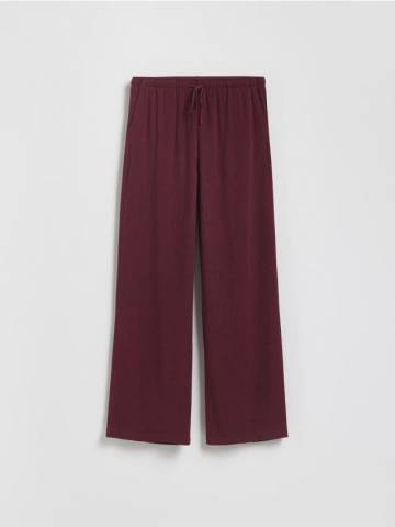 Reserved - Вільні штани з льоном - буряковий - 457FM-83X