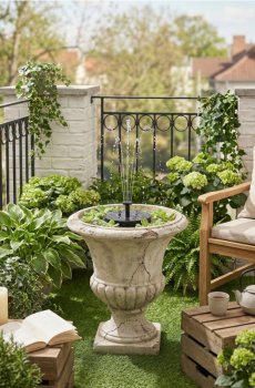 Сонячний фонтан для садового ставка - чорний