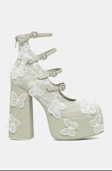 Туфли Koi Footwear Wild Lotus Butterfly Lace Platform Heels