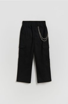 Reserved - Штани карго з ланцюжком - чорний - 215HN-99X