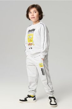 Штани з голографічною нашивкою SpongeBob - сірий