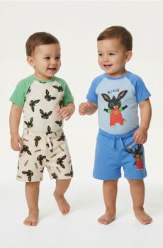 Бавовняні боді з коротким рукавом – набір з 2 шт. Bing - кремовий