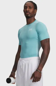 Мужская голубая футболка UA HG Armour Comp SS Голубой XL Under Armour 1361518-425
