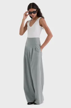 Женские серые шерстяные брюки fashion tailored Серый 40 Karl Lagerfeld A3W10100