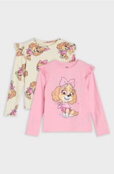Бавовняні футболки з принтом 2 pack PAW Patrol - пастельний рожевий