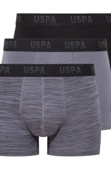 Трусы-боксеры мужские U.S. Polo Assn. 80505, Anthracite/Black/Printed, размер L, 3 шт