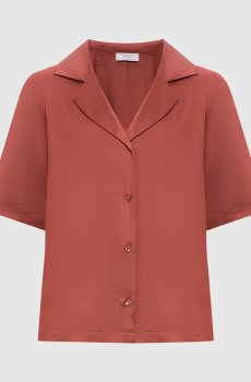 Терракотовая блуза прямого кроя