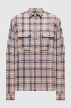 Коричневая рубашка в клетку