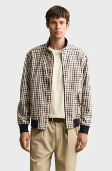 Мужская бежевая куртка в клетку HARRINGTON Бежевый L Gant 7006601