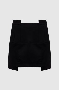 Черная юбка мини из шерсти