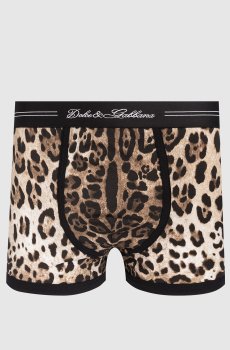 Коричневые трусы-боксеры в анималистичный принт