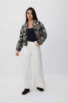 Reserved - Бомбер з вишивкою - чорний - 517IA-99X