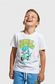 Футболка з принтом - білий