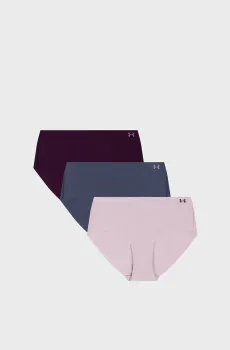 Женские трусики (3 шт) UA PURE STRETCH NO SHOW HIPSTER-SOLID 3pk Разноцветный L Under Armour 1383895-698