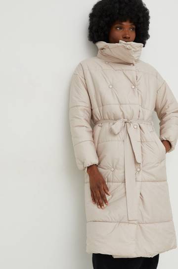 Куртка Answear Lab женская цвет бежевый зимняя oversize Куртка Answear Lab женская цвет бежевый зимняя oversize
