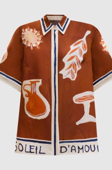 Коричневая блуза Soleil D'Amour из шелка