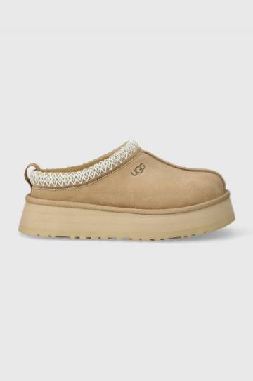 Замшевые тапочки UGG Tazz цвет бежевый 1122553 Замшевые тапочки UGG Tazz цвет бежевый 1122553