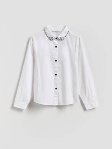 Reserved - Рубашка с декоративной вышивкой - білий - 437FW-00X