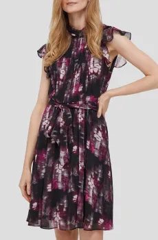 Женское черное платье с узором Черный 8 DKNY DD3GM092