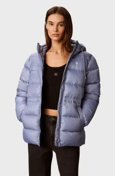 Женская голубая куртка MID LOGO PUFFER Голубой M Calvin Klein Jeans LV047G508G