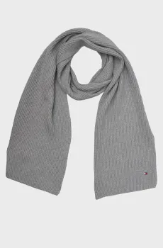 Мужской серый шарф ESSENTIAL FLAG Серый ONESIZE Tommy Hilfiger AM0AM11480