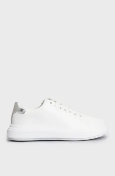 Женские белые кожаные сникерcы RAISED CUPSOLE LACE UP LTH BT Белый 39 Calvin Klein HW0HW02005