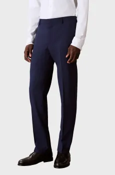 Мужские темно-синие шерстяные брюки ITALIAN CLASSIC Синий 50 Calvin Klein LV14LD440G