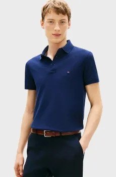 Мужское темно-синее поло 1985 SLIM Синий XL Tommy Hilfiger MW0MW17771