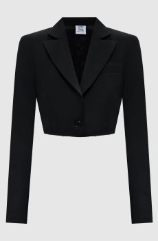 Черный укороченный жакет из шерсти