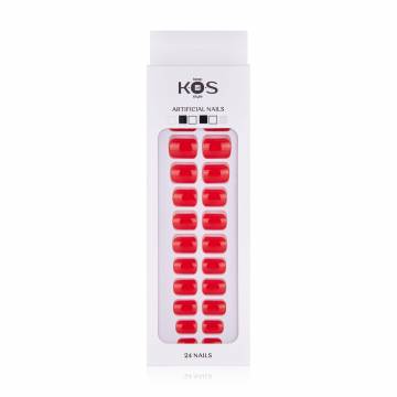 Набор искусственных ногтей K.O.S Keep Of Style мягкий квадрат, красный Набор искусственных ногтей K.O.S Keep Of Style мягкий квадрат, красный