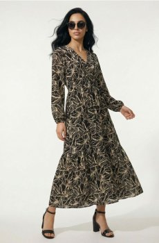 Віскозна максі сукня з квітковим принтом - різнобарвний