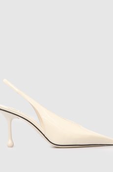 Белые кожаные лакированные слингбеки ISA