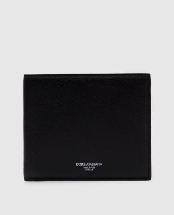 Черный кожаный портмоне с логотипом