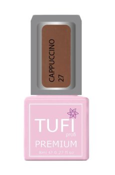 Уценка! Гель-лак для ногтей Tufi Profi Premium Cappuccino 27 Персиковый пух с блеском, 8 мл