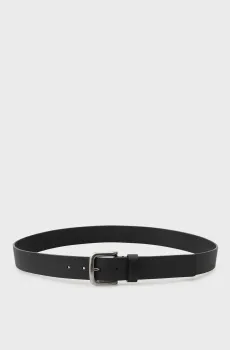 Мужской черный кожаный ремень ROUND Черный 90 Calvin Klein LV04D7044G