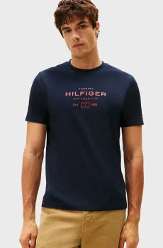 Мужская темно-синяя футболка STACK Синий XL Tommy Hilfiger MW0MW40002