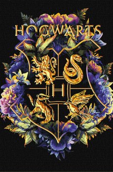 Картина за номерами Ідейка Harry Potter Герб Гоґвортсу з фарбами металік 30 х 40 (KHO5209)