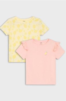 Бавовняні футболки з мотивом лимонів – набір 2 шт. - різнобарвний