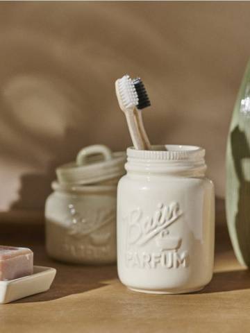 Стакан для зубних щіток - кремовий