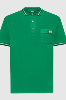 Зеленое поло с нашивкой эмблемы