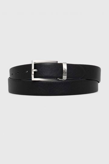 Кожаный ремень Emporio Armani мужской цвет чёрный Кожаный ремень Emporio Armani мужской цвет чёрный