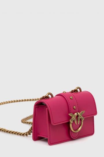 Кожаная сумочка Pinko цвет фиолетовый Кожаная сумочка Pinko цвет фиолетовый