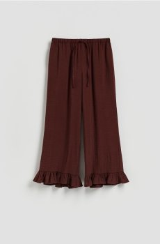 Reserved - Вільні штани з оборками - буряковий - 928JJ-83X