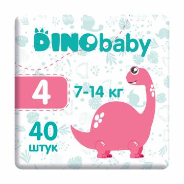 Подгузники Dino Baby размер 4 (7-14 кг), 40 шт Подгузники Dino Baby размер 4 (7-14 кг), 40 шт