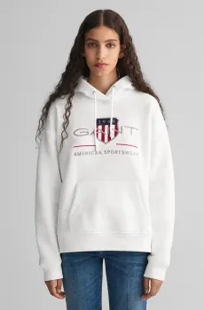 Женское белое худи REL ARCHIVE SHIELD Белый L Gant 4204567