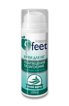 Крем для ног Happy Feet Смягчение и заживление Алоэ вера, от трещин и мозолей, 150 мл